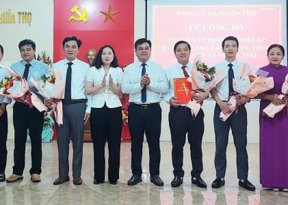 Công bố các quyết định thành lập tổ chức cơ sở đảng trực thuộc Đảng ủy xã Nghĩa Thọ